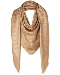 Fendi - Ff Silk And Wool Scarf - Lyst