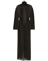 Dolce & Gabbana - Dotted Silk Long Dress - Lyst