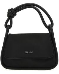 Ganni - Knot Flap Over Shoulder Bag Shoulder Bags - Lyst