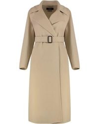 Weekend by Maxmara - Manu Double-Breasted Virgin Wool Coat - Lyst
