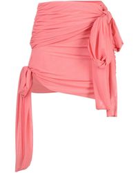 Blumarine - Bow Detail Draped Mini Skirt - Lyst