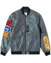 A Bathing Ape Tiger Shark Shell Bomber Jacket in Red for Men | Lyst