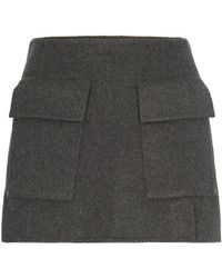 P.A.R.O.S.H. - Regular Fit Wool Skirt With Flap Pockets And Zip Closure - Lyst