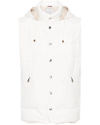 Brunello Cucinelli - Down Waistcoat With Detachable Hoodie - Lyst