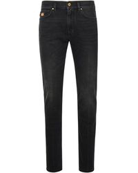 Versace - Black Cotton Jeans - Lyst