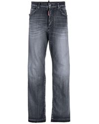 DSquared² - Straight Leg Stonewashed Cotton Jeans - Lyst