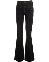 Alexander McQueen Denim Bootcut Jeans in Dark Blue Wash - Save 47% Blue Womens Clothing Jeans Bootcut jeans 