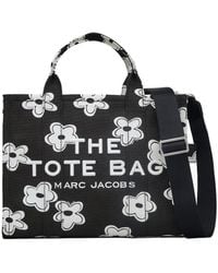 Marc Jacobs - 'The Medium Tote' Handbag With Logo Lettering On The Front And All-Over Floral Print - Lyst