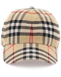 Burberry - Check Cotton Baseball Cap - Lyst