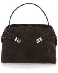 Ferragamo - 'Hug' Shoulder Bag With Logo Printed On Front - Lyst