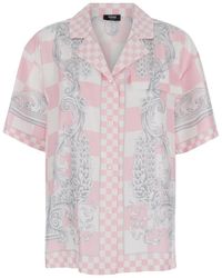 Versace - Shirt With Baroque Chessboard Print - Lyst