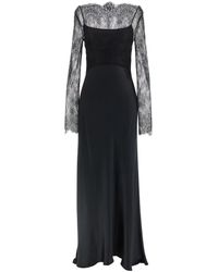 Alberta Ferretti - Lace Satin Dress - Lyst