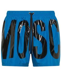 Moschino - Swimwear With Printed Logo And Elasticated Waist - Lyst