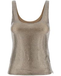 GIUSEPPE DI MORABITO - Clear Crystals Decoration Wide Neck Tank Top - Lyst