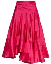 Tory Burch - Silk Skirt With An Asymmetric Cut - Lyst