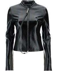 Courreges - Cotton Jacket With High Collar And Zip - Lyst