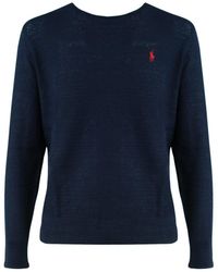 Ralph Lauren - Cotton-Linen Blend Crew Neck Sweater - Lyst