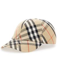 Burberry - Baseball Cap With Check Motif And Equestrian Knight Embroidery - Lyst