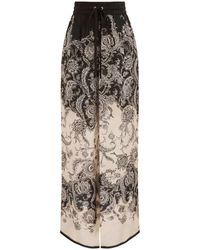 Zimmermann Cream Rhiannon Trousers With Fantasy Print | Lyst