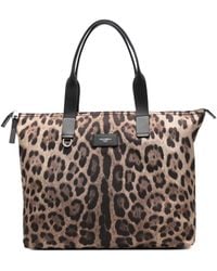 Dolce & Gabbana - Leopard Print Nylon Adamo Shopper - Lyst