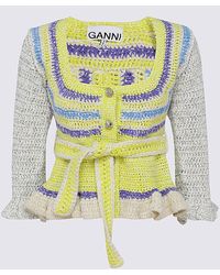 Ganni Multicolour Organic Cotton-wool-linen Blend Cardigan