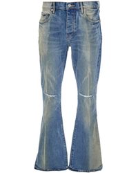 Purple Brand - Flared Jeans With Logo Patch On The Rear And Faded Effect - Lyst