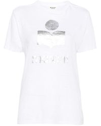 Isabel Marant - Koldi Linen Logo T-Shirt - Lyst