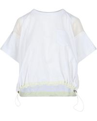 Sacai - Nylon Detail T-shirt - Lyst