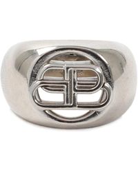 Balenciaga Bb Signet Ring Jewelry - Metallic