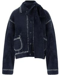 Essentiel Antwerp - Ihoops Navy Blue Cardigan - Lyst