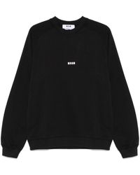 MSGM - Cotton Crew Neck Sweatshirt With Logo - Lyst