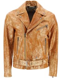 Palm Angels - Pa City Biker Jacket In Laminated Leather - Lyst