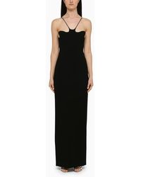 Monot - Mônot Black Long Dress With Slit - Lyst