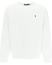 Mens Clothing Activewear gym and workout clothes Sweatshirts Lauren by Ralph Lauren Cotton Polo Pony-print Crew-neck Sweatshirt in White for Men Save 32% 