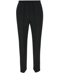 Semicouture - 'philippa' Black Pants With Elastic Waistband In Acetate Blend Woman - Lyst