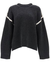 Totême - Toteme Sweater With Contrast Embroideries - Lyst