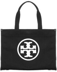Tory Burch - Large Ella Cotton Tote Bag With Logo Print - Lyst