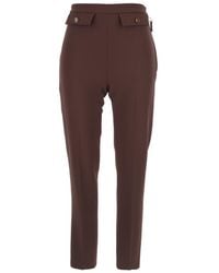 Elisabetta Franchi - Crop Trousers With Patch Pockets And Zip Fastening - Lyst