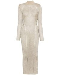 Self-Portrait - Lurex Knitted Maxi Dress - Lyst