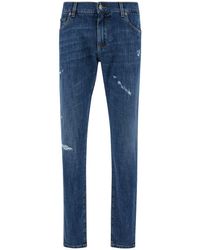 Dolce & Gabbana - Destroyed Slim Fit Jeans - Lyst
