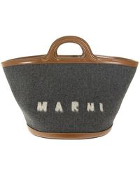 Marni Tropicalia Raffia And Leather Mini Basket Bag in 