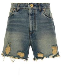 Balmain - Vintage Denim Shorts Bermuda, Short - Lyst