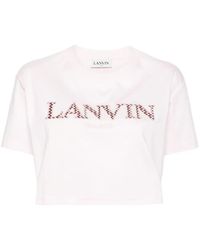 Lanvin - T-shirt Corta Ricamata - Lyst