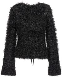 Victoria Beckham - Cut-out Lurex Sweater Sweater, Cardigans - Lyst