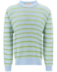 Marni - Sweater In Striped Cotton And Mohair - Lyst