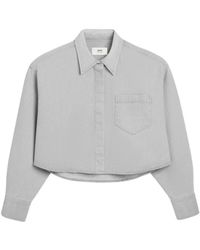 Ami Paris - Cropped Denim Shirt - Lyst