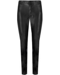Twin Set - Black Faux Leather Trousers - Lyst