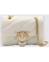 Pinko - White Leather Love Mini Puffy Shoulder Bag - Lyst