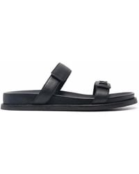 Emporio Armani Exclusive - Leather Flat Sandals - Lyst
