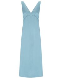 Weekend by Maxmara - Gambero Light Blue Midi Dress - Lyst